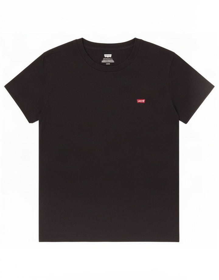 Levi's Damen T-Shirt Top UK 10 Small Schwarz Baumwolle