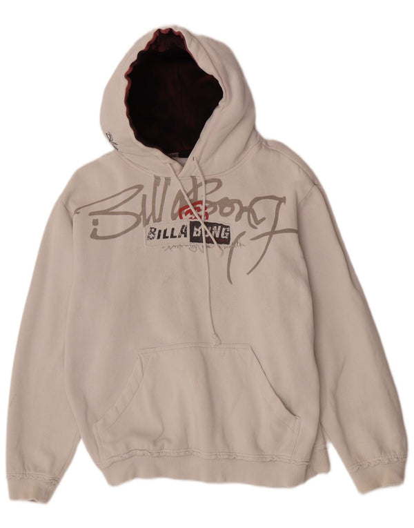 Billabong Womens Graphic Hoodie Pullover US 12 Large Weiße Baumwolle