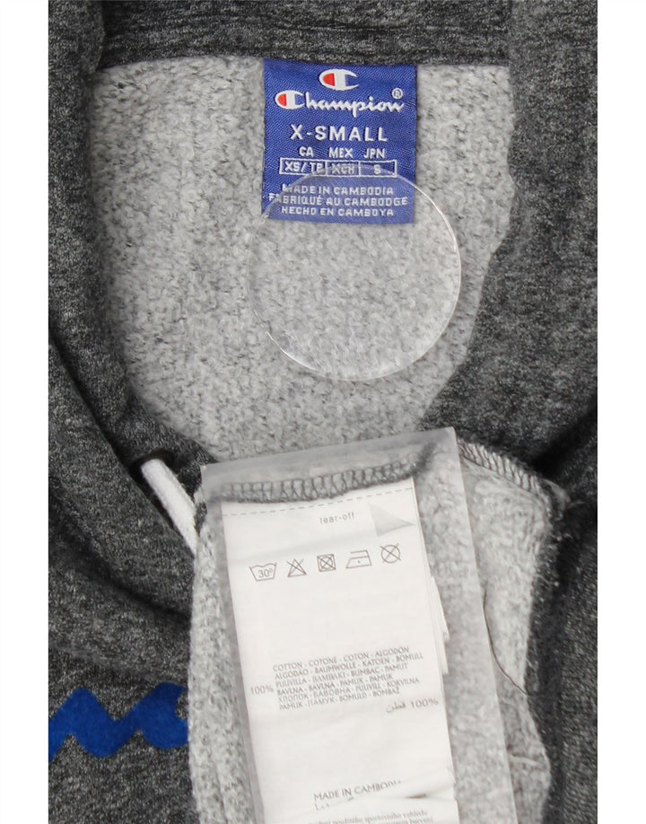 CHAMPION Herren-Kapuzenpullover mit Grafik, XS, grau meliert, Baumwolle