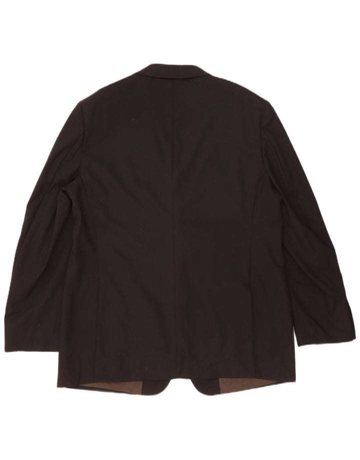 Marks & Spencer Herren-Blazer mit 2 Knöpfen, UK 46, XL, schwarze Wolle