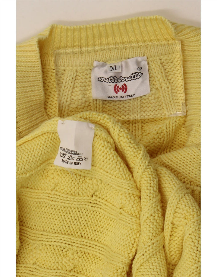 MARRONETTO Herren-Pullover mit V-Ausschnitt aus mittelgelber Baumwolle