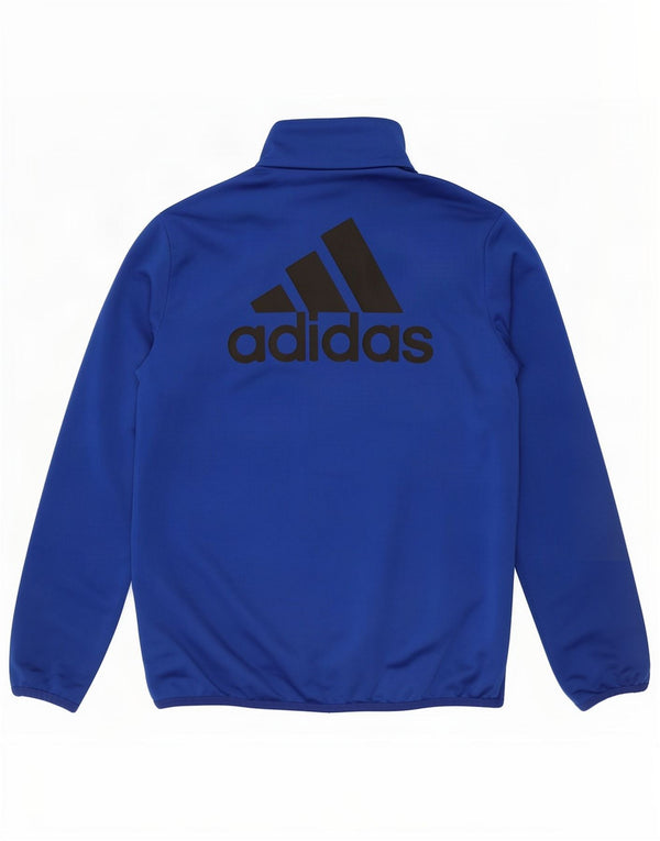 Adidas Jungen Grafik-Trainingsanzug-Top-Jacke, 11–12 Jahre, blaues Polyester