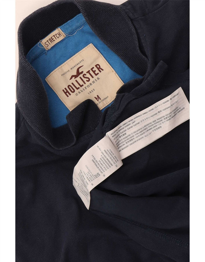 Hollister Herren-Poloshirt aus mittelblauer Baumwolle in Marineblau