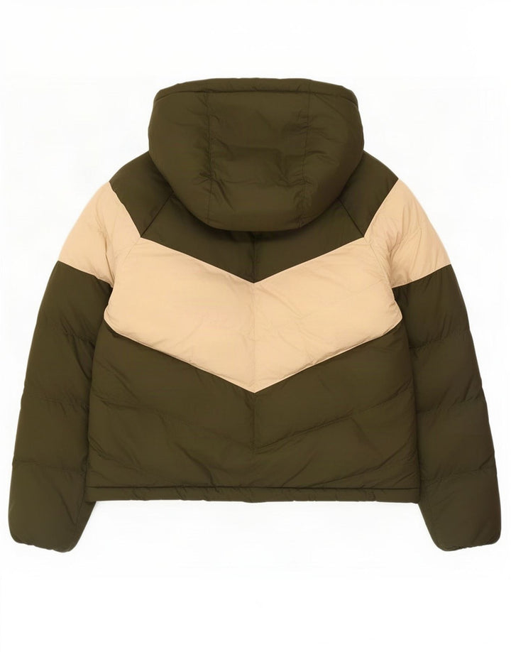 Nike Wattierte Jacke mit Kapuze für Jungen, 12–13 Jahre, Größe L, Grün, Farbblock
