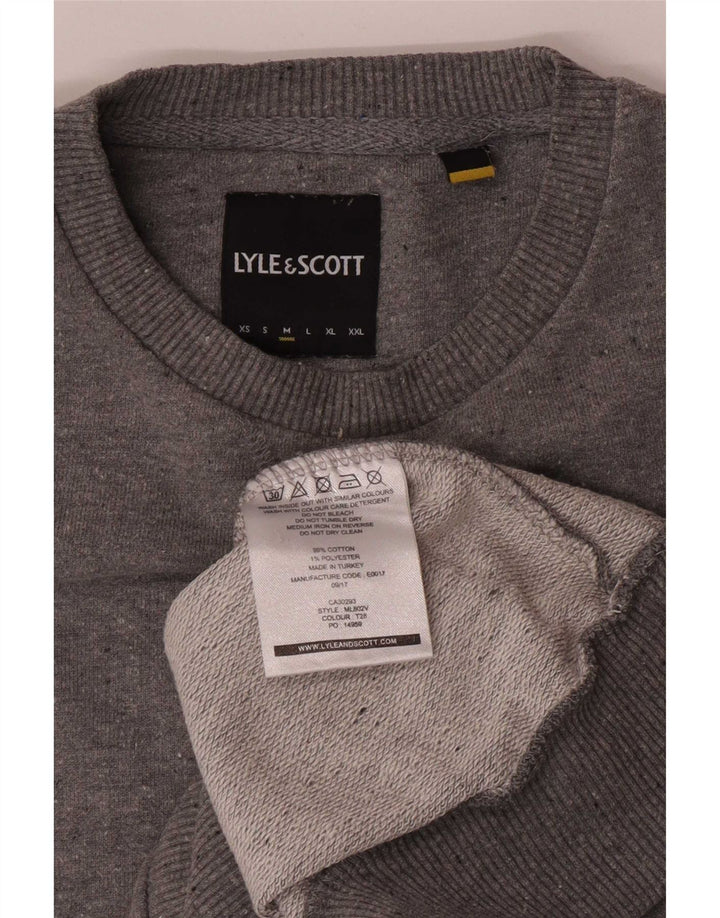 Lyle & Scott Herren-Sweatshirt-Pullover aus mittelgrauer Baumwolle