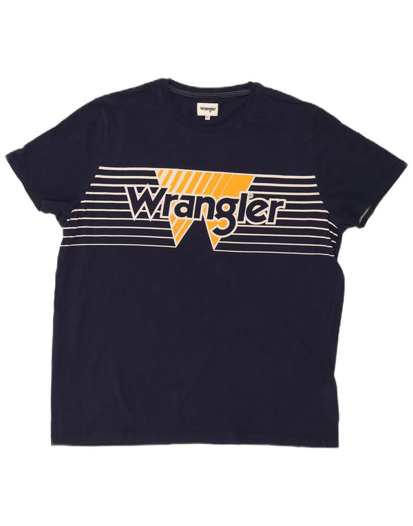 Wrangler Herren-T-Shirt mit Grafik, XL, marineblau, gestreift, Baumwolle