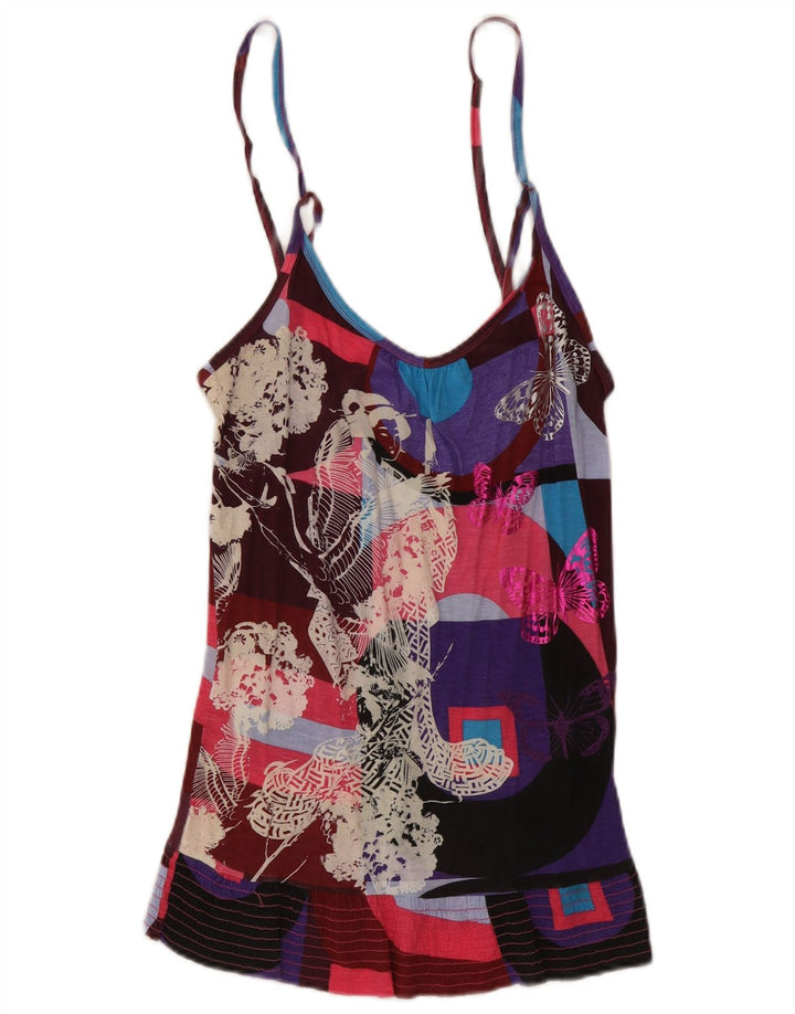 Desigual Womens Graphic Cami Top UK 12 Medium Mehrfarbiger Schmetterling