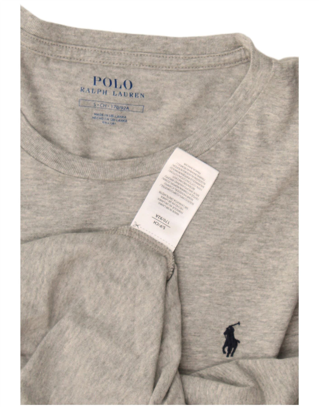 Polo Ralph Lauren Herren-Oberteil, langärmelig, klein, graue Baumwolle