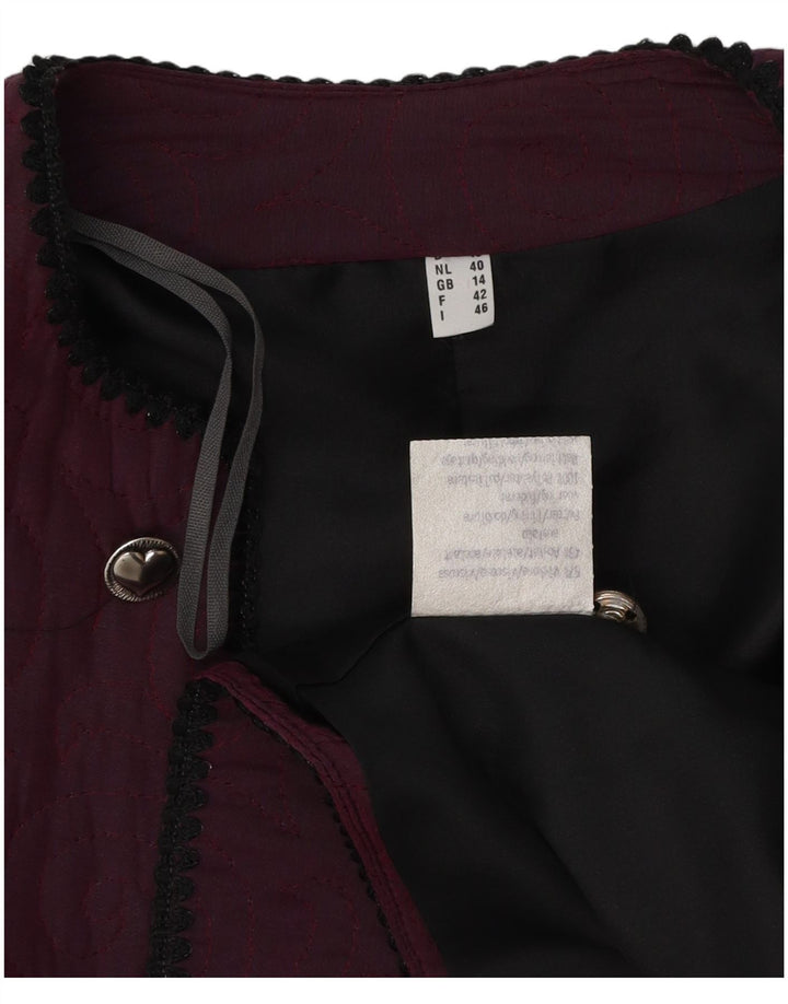 Vintage Damen Bolero Jacke UK 14 Medium Lila Viskose