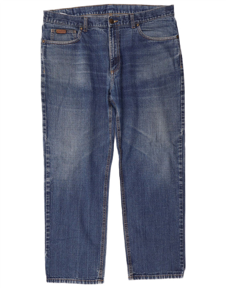 FARAH Herren Straight Jeans W40 L30 Blaue Baumwolle