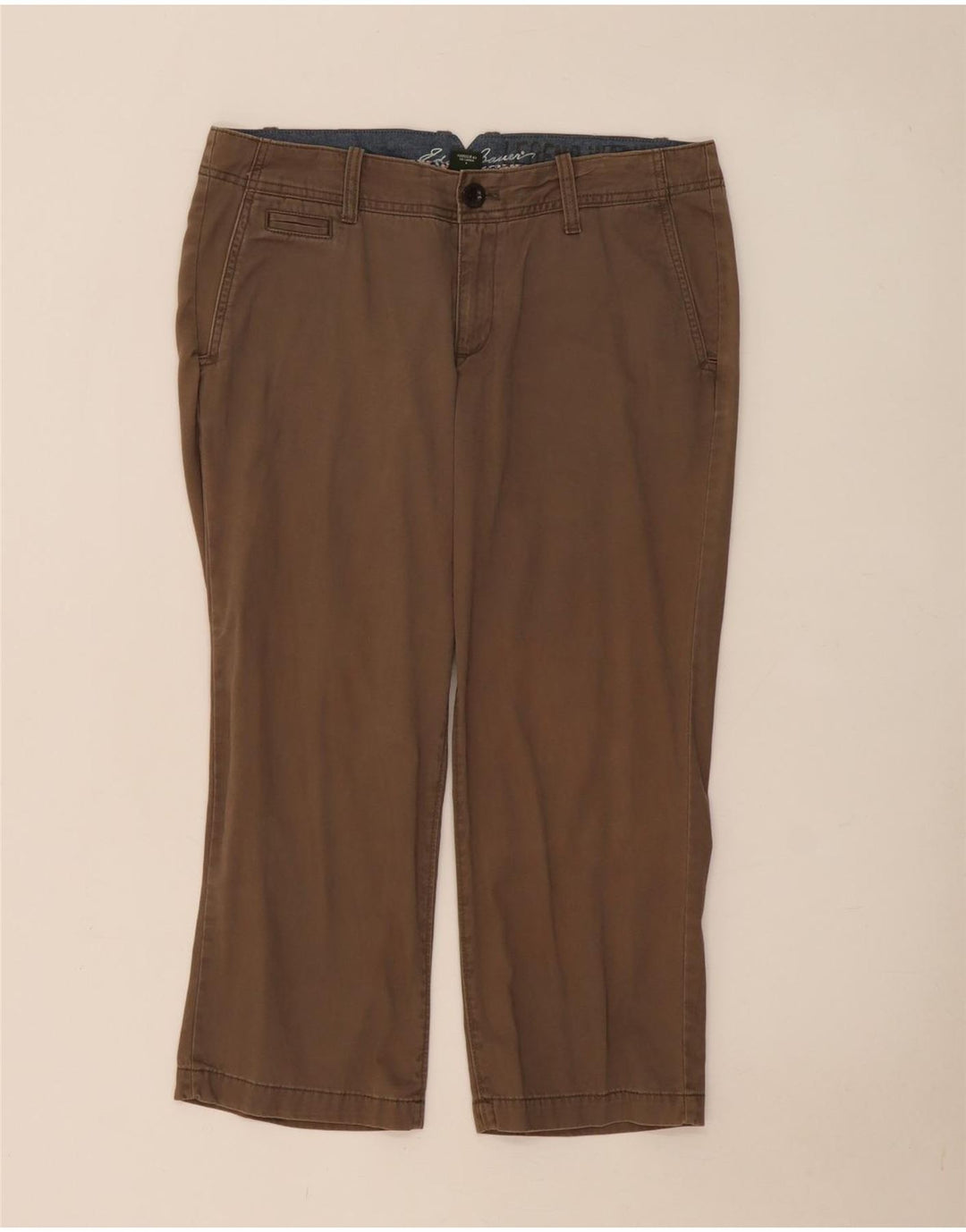 Eddie Bauer Damen Caprihose US 8 Medium W34 L23 Beige Baumwolle