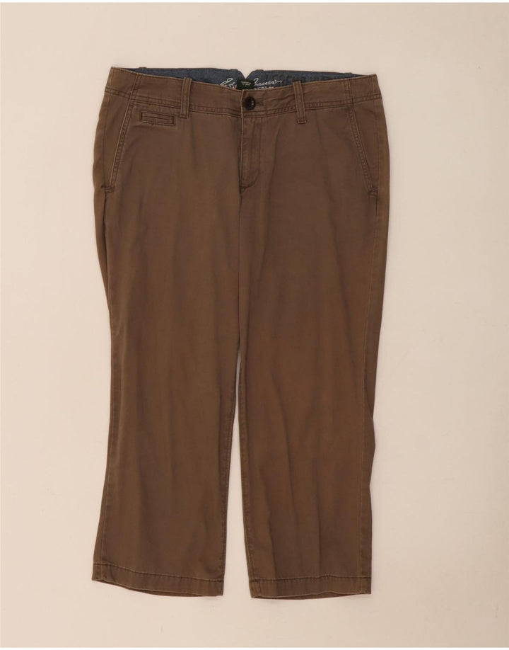 Eddie Bauer Damen Caprihose US 8 Medium W34 L23 Beige Baumwolle
