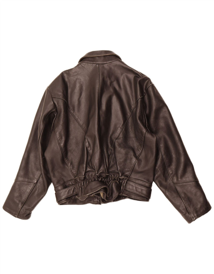 Vintage Herren Leder Bikerjacke UK 38 Medium Schwarz