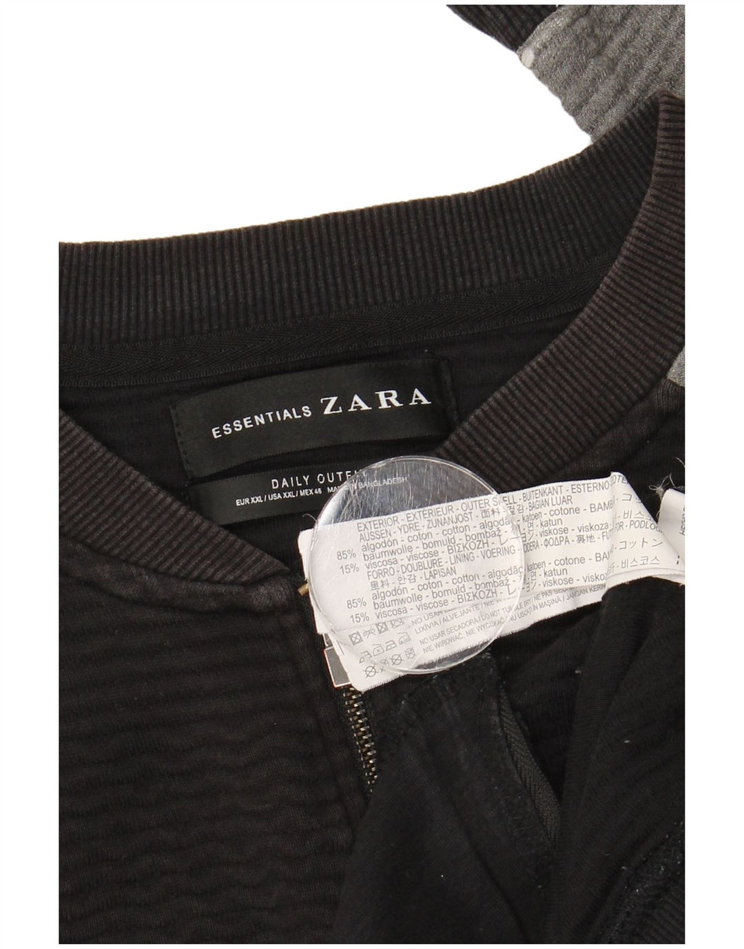 Zara Herren-Trainingsanzug-Oberteil, Jacke, 2XL, Schwarz, Colourblock-Baumwolle