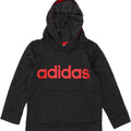 ADIDAS Boys Graphic Hoodie Jumper 4-5 Years Grey Flecked Polyester Vintage Adidas and Second-Hand Adidas from Messina Hembry 