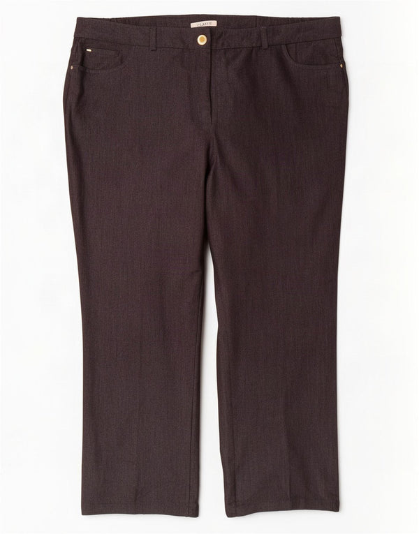 Marks & Spencer Damen Gerade Freizeithose UK 18 XL W40 L28 Grau