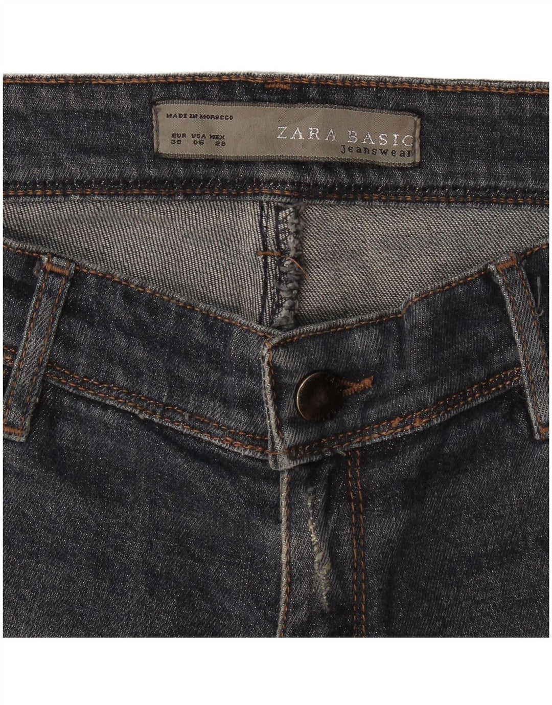 Zara Damen Schlagjeans EU 38 Small W28 L31 Marineblau