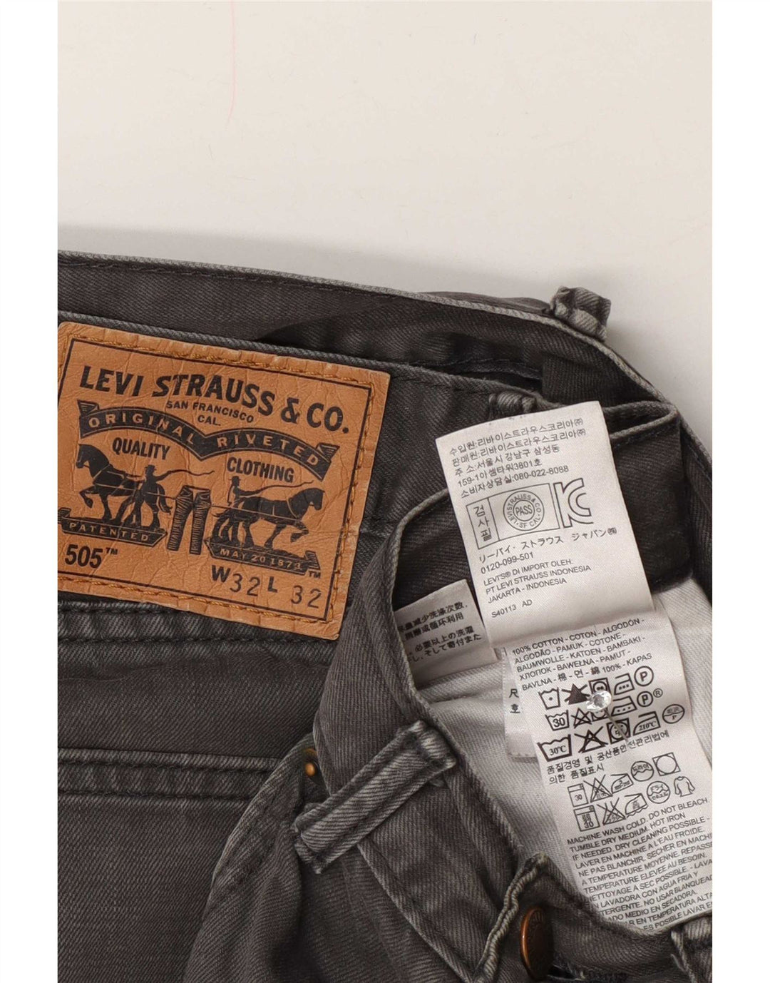 Levi's Herren 505 Straight Jeans W32 L32 Graue Baumwolle