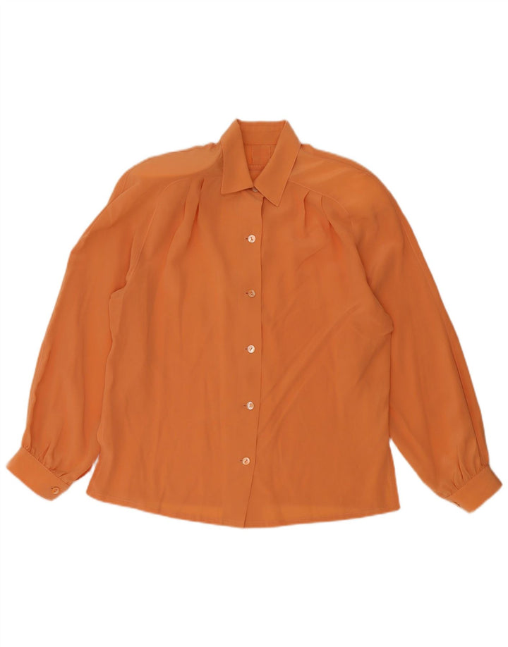 Vintage Damen Hemdbluse UK 12 Medium Orange