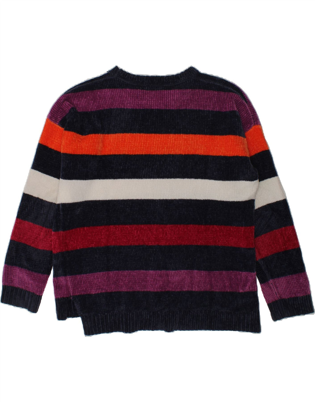 BENETTON Girls Fleece Jumper 8-9 Years Large  Multicoloured Striped Cotton | Vintage Benetton | Thrift | Second-Hand Benetton | Used Clothing | Messina Hembry 