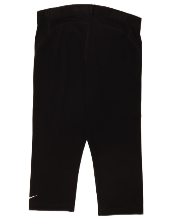 Nike Womens Dri Fit Graphic Capri Leggings UK 14 Large Schwarz Polyester