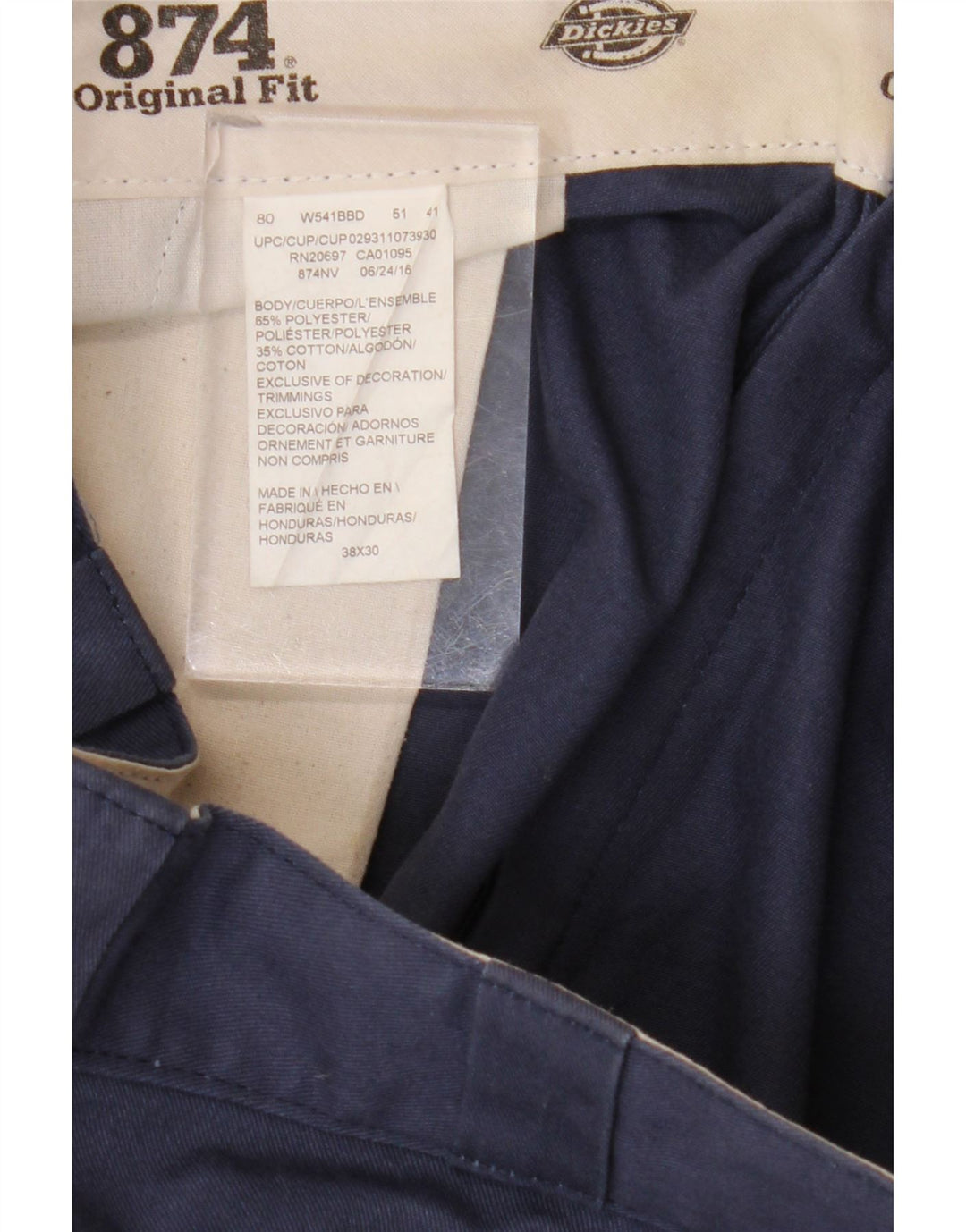 Dickies Gerade Herren-Chinohose W38 L30 Marineblaues Polyester
