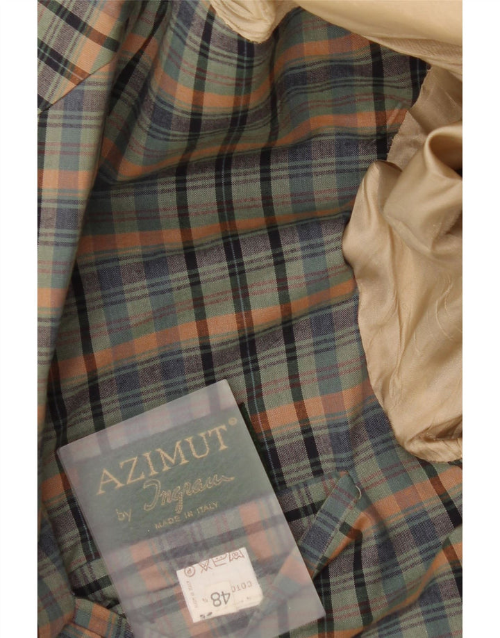 Ingram Damen Azimut 2-Knopf-Blazerjacke IT 48 XL grün karierte Baumwolle