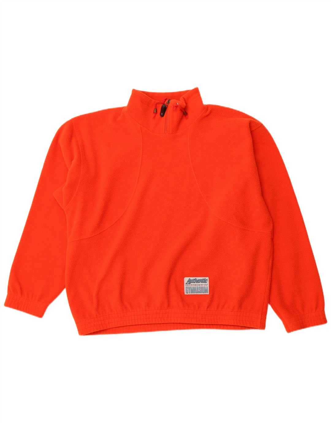 Gymnasium Herren-Fleecepullover mit Reißverschluss am Hals, XL, Orange, Polyester