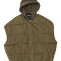 Zara Damen-Kapuzen-Übergröße, wattierte Weste, UK 10, Größe S, Khaki, Polyester