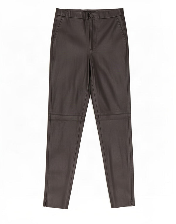 Zara Damen Skinny-Hose aus Kunstleder, Größe S, W26, L26, Schwarz