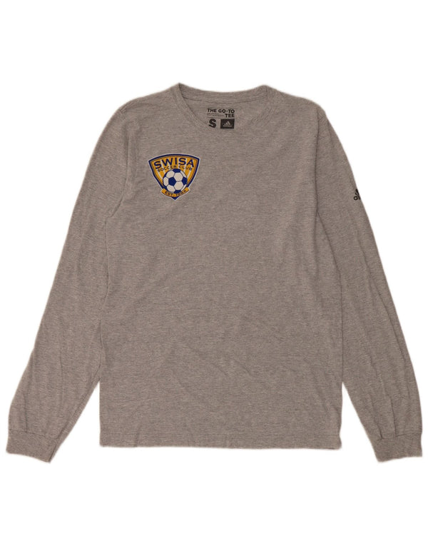Adidas Herren Swisa Soccer Club Graphic Top Langarm Small Grau Baumwolle