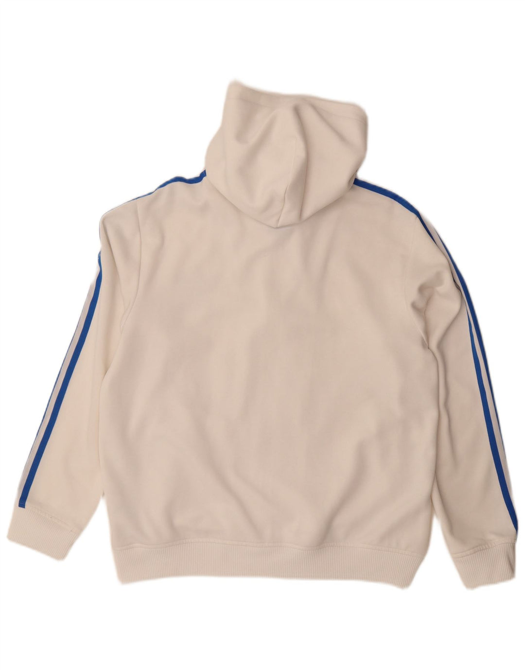 Adidas Herren-Kapuzenpullover mit Reißverschluss, groß, aus weißem Polyester