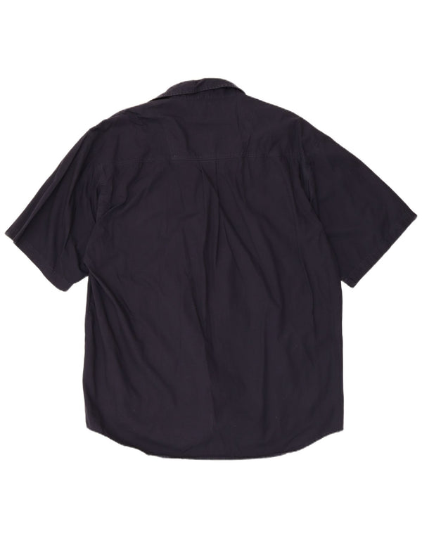 Lerros Herren-Kurzarmhemd XL aus marineblauer Baumwolle