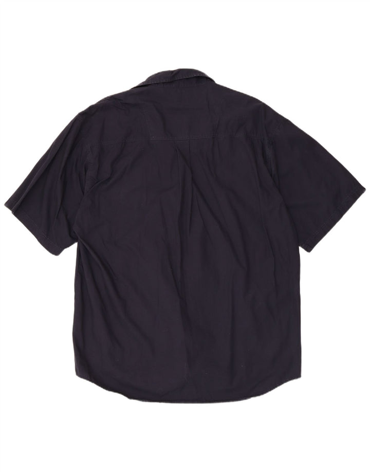 Lerros Herren-Kurzarmhemd XL aus marineblauer Baumwolle