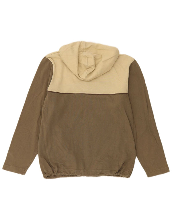 Reebok Damen Kapuzenpullover UK 12 Medium Khaki Colourblock Baumwolle