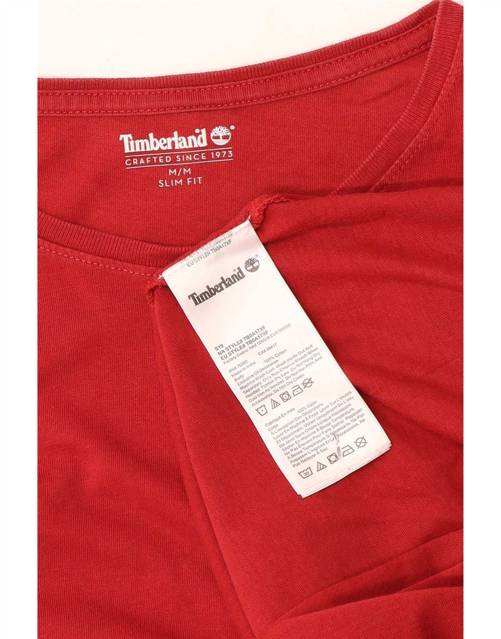 Timberland Slim Fit T-Shirt-Oberteil für Herren aus mittelroter Baumwolle