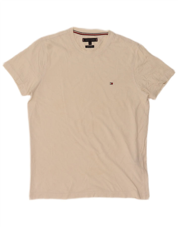 Tommy Hilfiger Herren T-Shirt Top Small Weiß Baumwolle