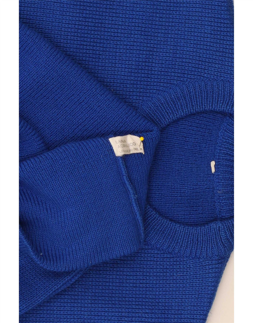 Vintage Herren Pullover mit Rundhalsausschnitt, kleine blau gestreifte Wolle
