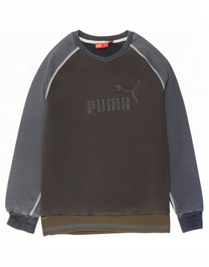 Puma Herren-Sweatshirt mit Grafik, mittelgroß, Marineblau, Farbblock