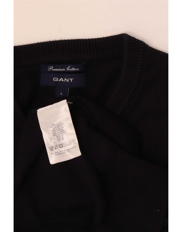 Gant Herren-Pullover, reguläre Passform, V-Ausschnitt, groß, marineblau, Baumwolle