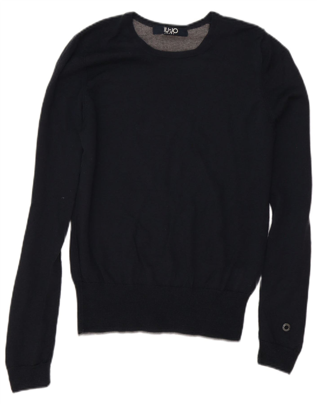 Liu Jo Herren-Pullover mit Rundhalsausschnitt, Größe S, marineblaue Wolle