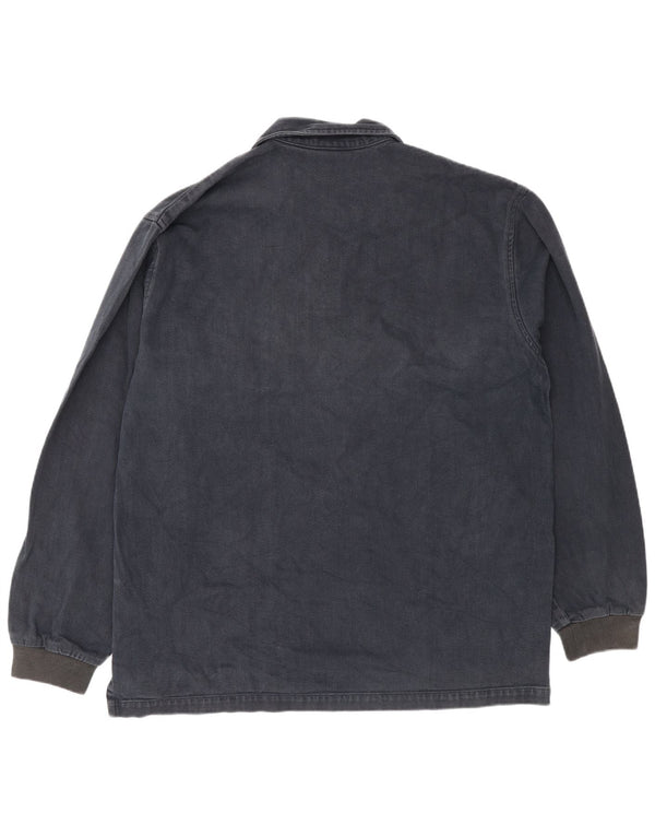 North Sails Mens Long Sleeve Rugby Polo Shirt Large Navy Blue Cotton