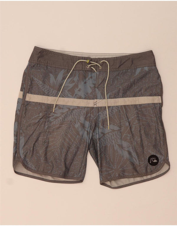 Quiksilver Herren-Badeshorts mit Grafik, mittelgraue Baumwolle mit Blumenmuster