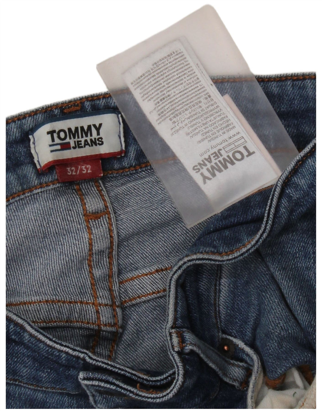 Tommy Hilfiger Herren Ryan Straight Jeans W32 L42 Blaue Baumwolle