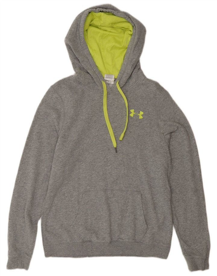 Under Armour Damen Kapuzenpullover UK 14 Mittelgraue Baumwolle