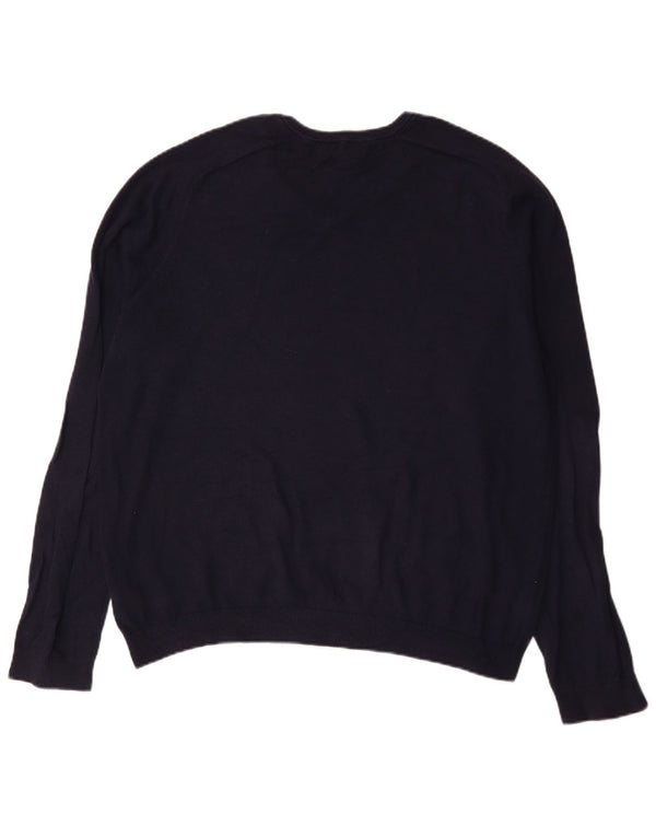 Gap Herren-Pullover mit V-Ausschnitt, XL, marineblaue Baumwolle