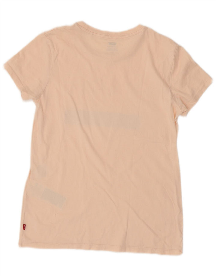 Levi's Womens Graphic T-Shirt Top UK 10 Small Rosa Baumwolle