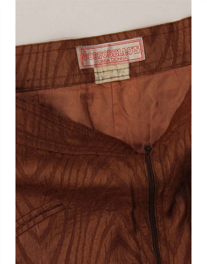 Gerader Rock für Damen von Portobello, Größe S, Größe W26, brauner Chevron