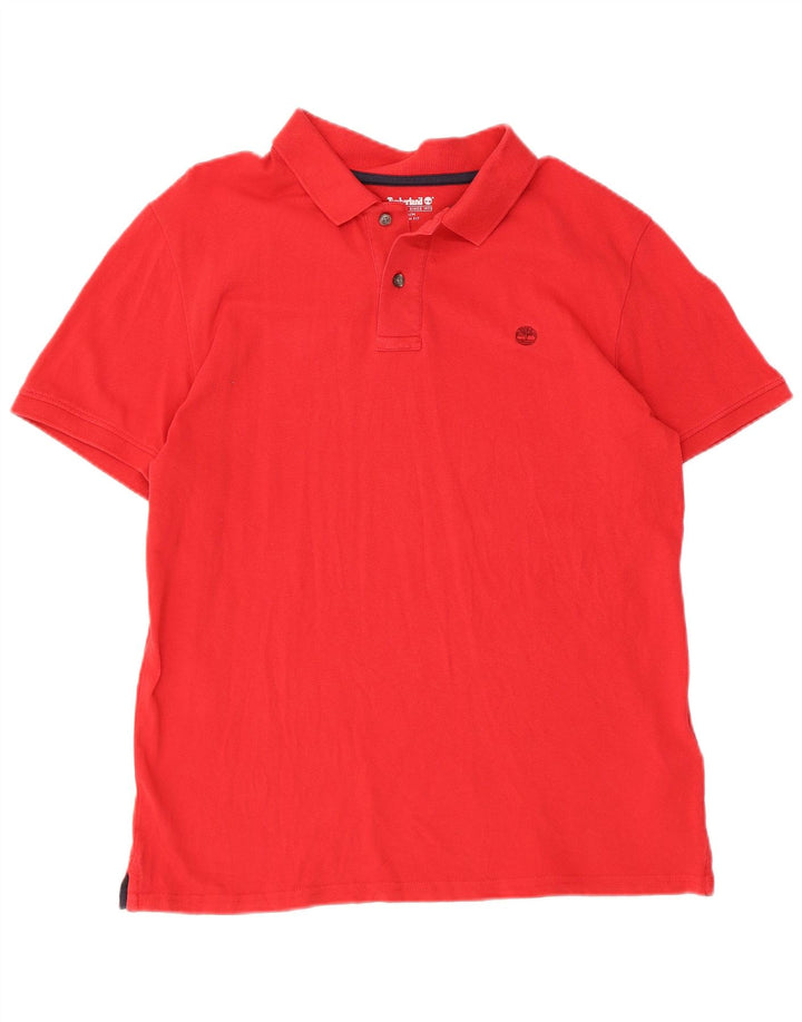 TIMBERLAND Herren Slim Fit Poloshirt Mittelrote Baumwolle