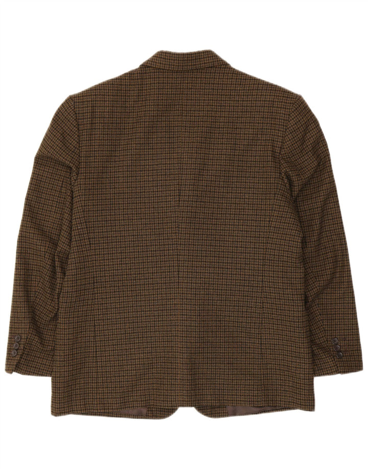 PETRELLI Herren-Blazer-Jacke IT 51, große Khaki-Hahnentritt-Schurwolle